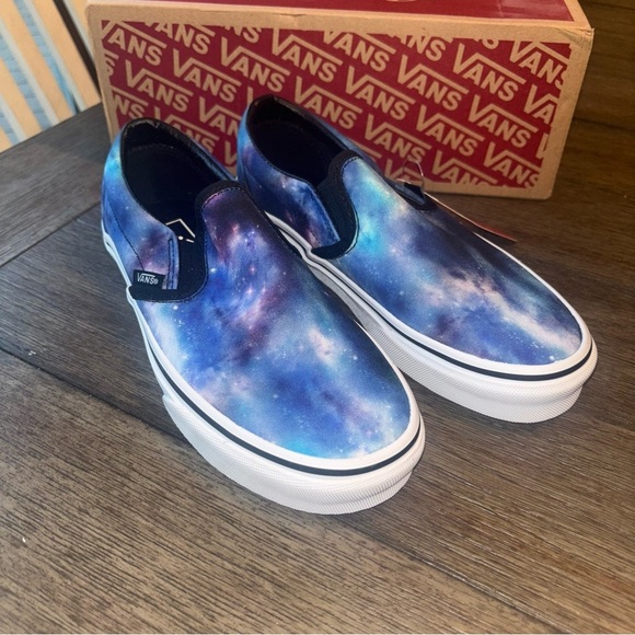 Vans Cosmic Blue Slip-On Shoes Sz 7 - Picture 3 of 9